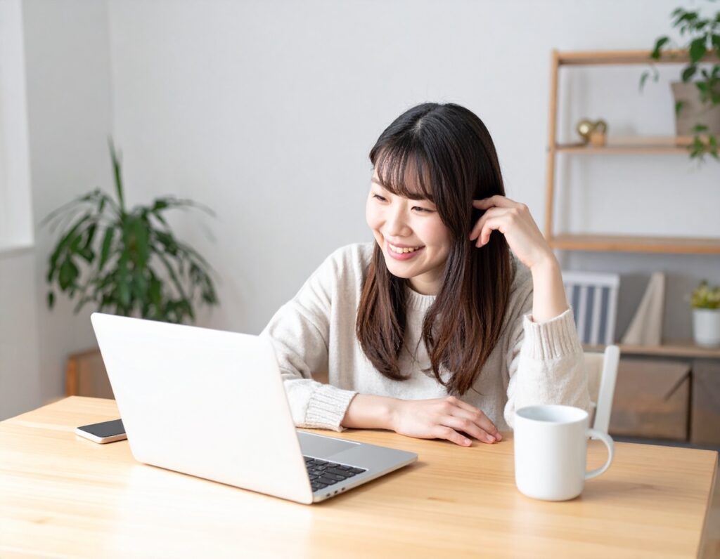オンラインで話す女性 | 縁結びサロン「ゆるり」